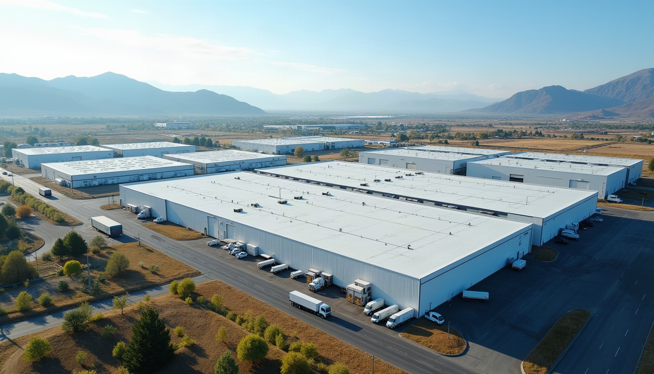 Vue aérienne d’une zone industrielle